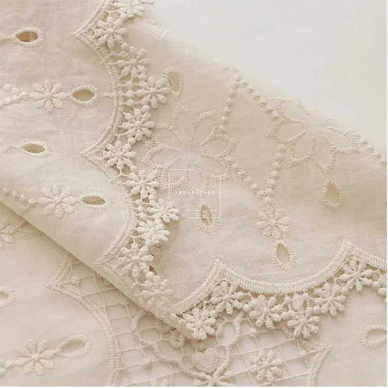 Pure Cotton Hollowed Out Embroidery Fabric Shirt Skirt Clothing Fabric DIY Tablecloth Handmade Fabric Apparel Sewing Fabric - Confia