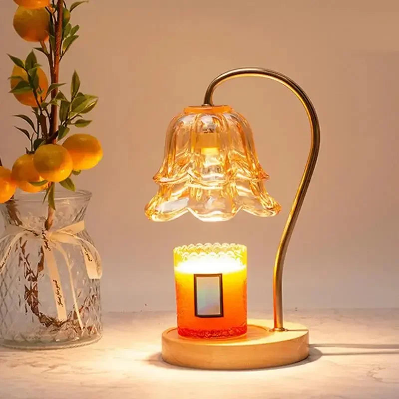 Desk lamp Electric | Candle Warmer | Retro Glass Table Lamp | Bedroom Bedside Atmosphere Desk | Lamp Candle Melting Waxing Burner - Confia - reusablefoodstoragebags confia