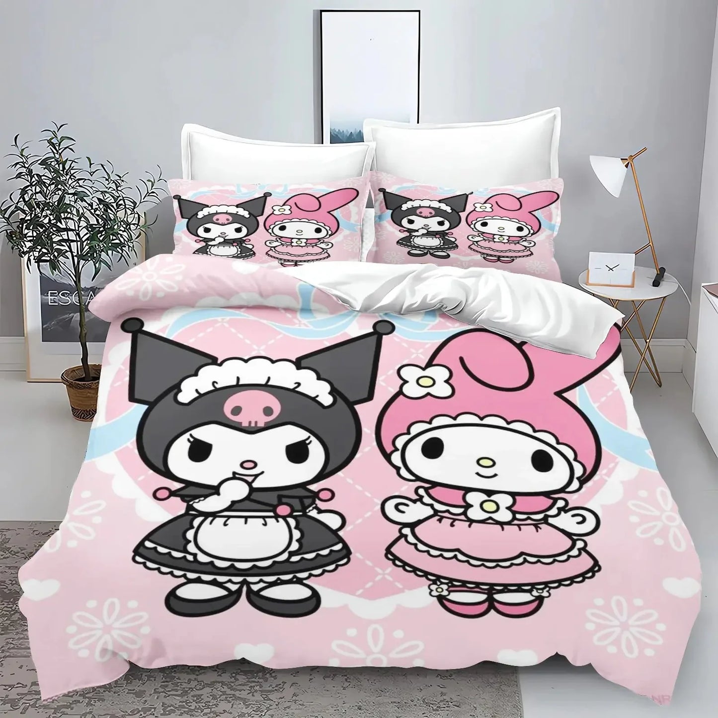 Cute Kuromi Comforter Bedding Sets Quilt Bed Cover Duvet Cover Pillow Case 2-3 Pieces Sets Kids Bedroom Decor - Confia - reusablefoodstoragebags confia