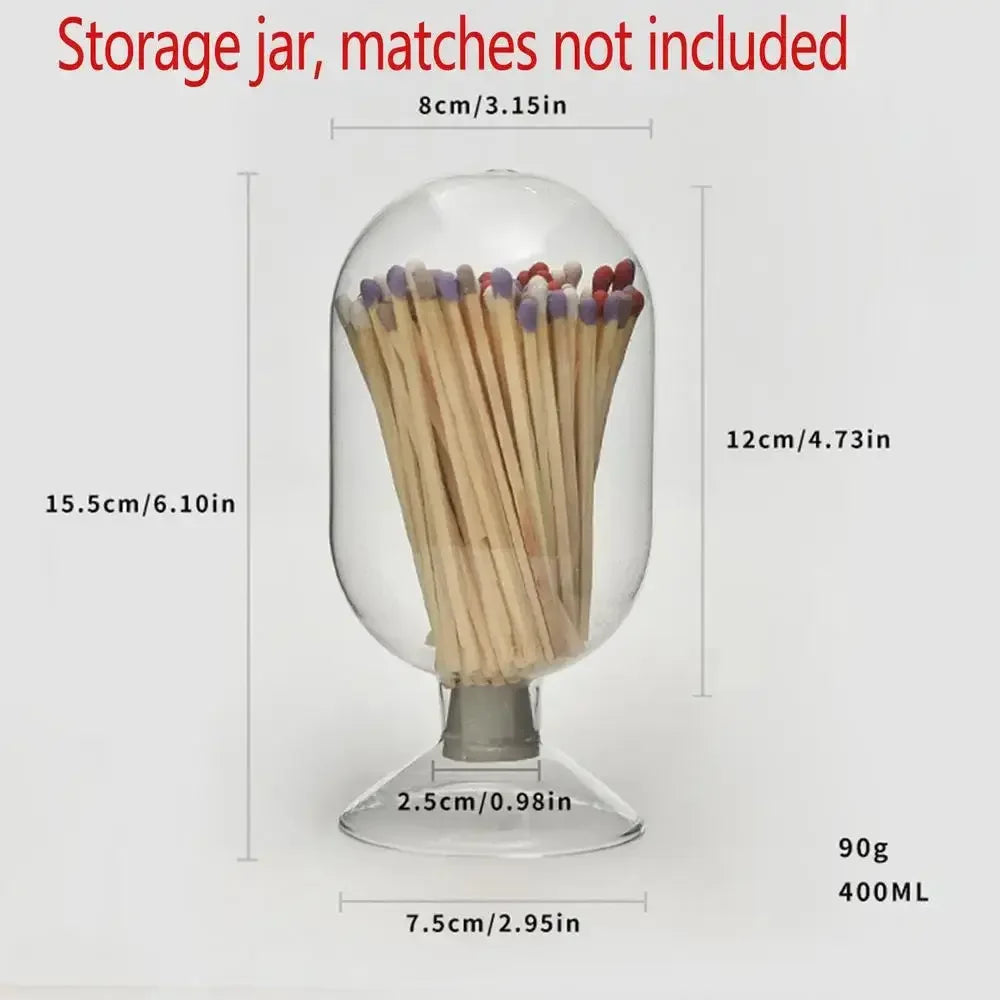 Helix Shaped Match Holder, Glass Matches Cloche for 3.5 Inch, Upside Down Match Holder Jar for Scented Candle on Dining Table Fireplace Bathroom Decoration, Not Include Matches - Confia - reusablefoodstoragebags confia