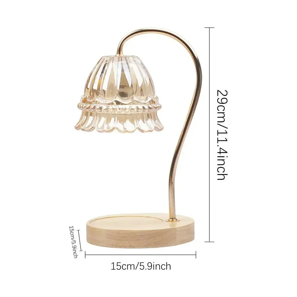 Desk lamp Electric | Candle Warmer | Retro Glass Table Lamp | Bedroom Bedside Atmosphere Desk | Lamp Candle Melting Waxing Burner - Confia - reusablefoodstoragebags confia