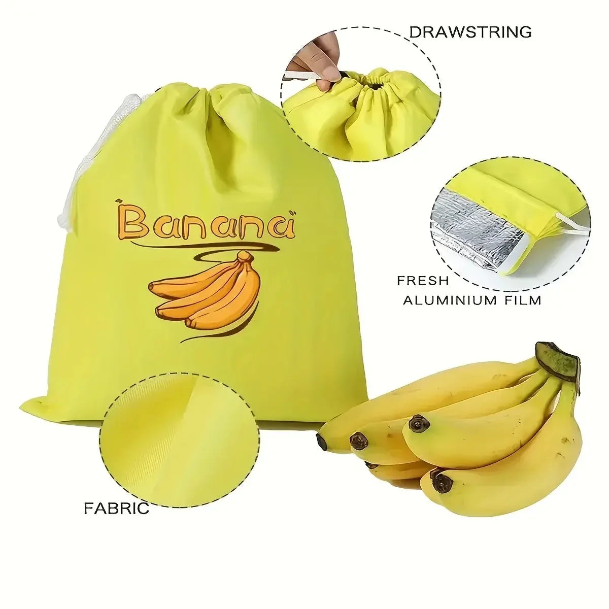 2/3 reusable fabric food storage bags - leak proof, breathable, drawstring design, can keep vegetables fresh for two weeks Confia