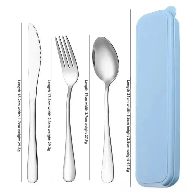 Stainless Steel Silver Cutlery Set For Dinning Table 3 Pieces Premium Silverware Set Flatware Set with Gift Box Dinnerware Tableware Set Portable Travel Cutlery Set Gift - Confia