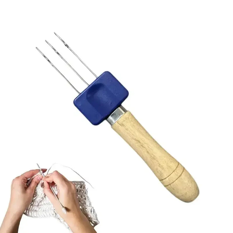 Latch Hook Tool Portable Cord Knitting Hook 3 Latch Needle Crocheting Tool for Binding-Off or Edging Knitting Project Supplies - Confia
