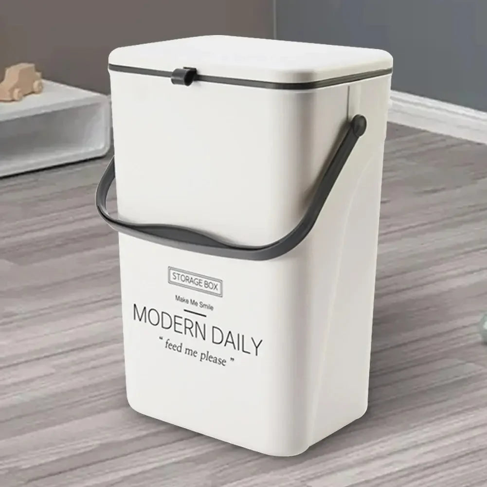 7/12L Compost Bin Wall Mounted Garbage Container with Lid Hanging Garbage Basket Recycling for Kitchen Counter Top Or Under Sink - Confia - reusablefoodstoragebags confia