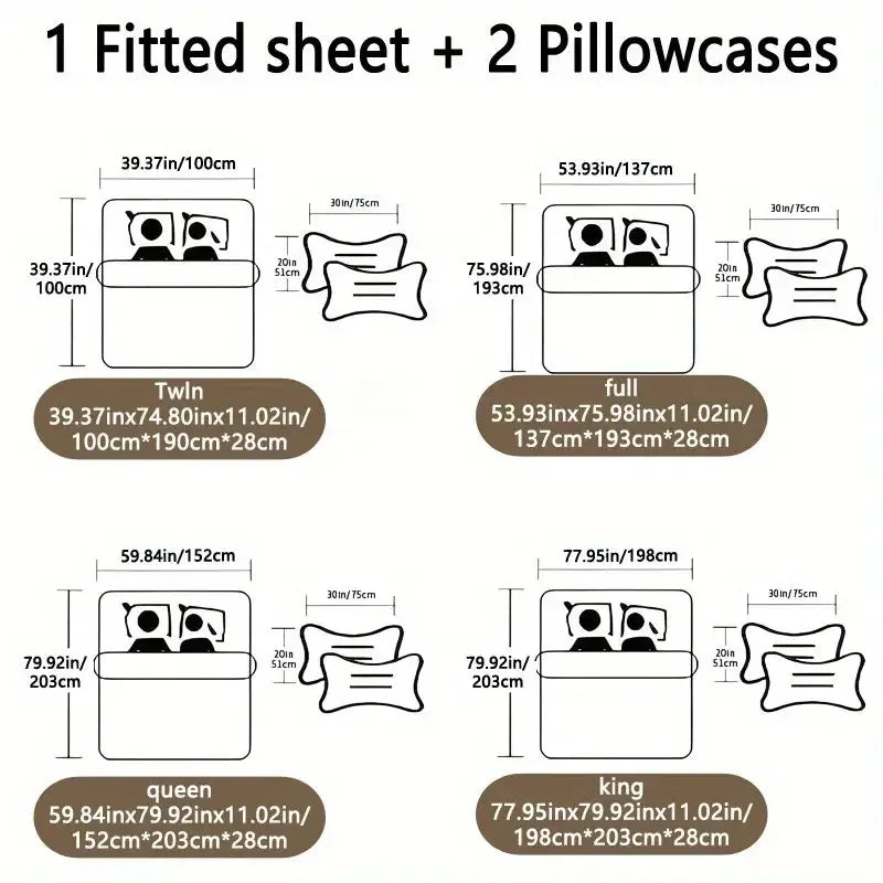 3pcs Set of Bed Sheets with Sky Eye Pattern - Soft and Comfortable Bedding Set for Bedroom, Guest Room and Dormitory Decoration - Confia - reusablefoodstoragebags confia