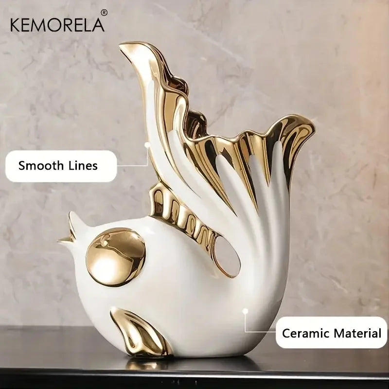 Ceramics Statue Exquisite Home Decor Modern Abstract Art Statue Ornaments Sculpture Decoration for Living Room Table Centerpiece - Confia