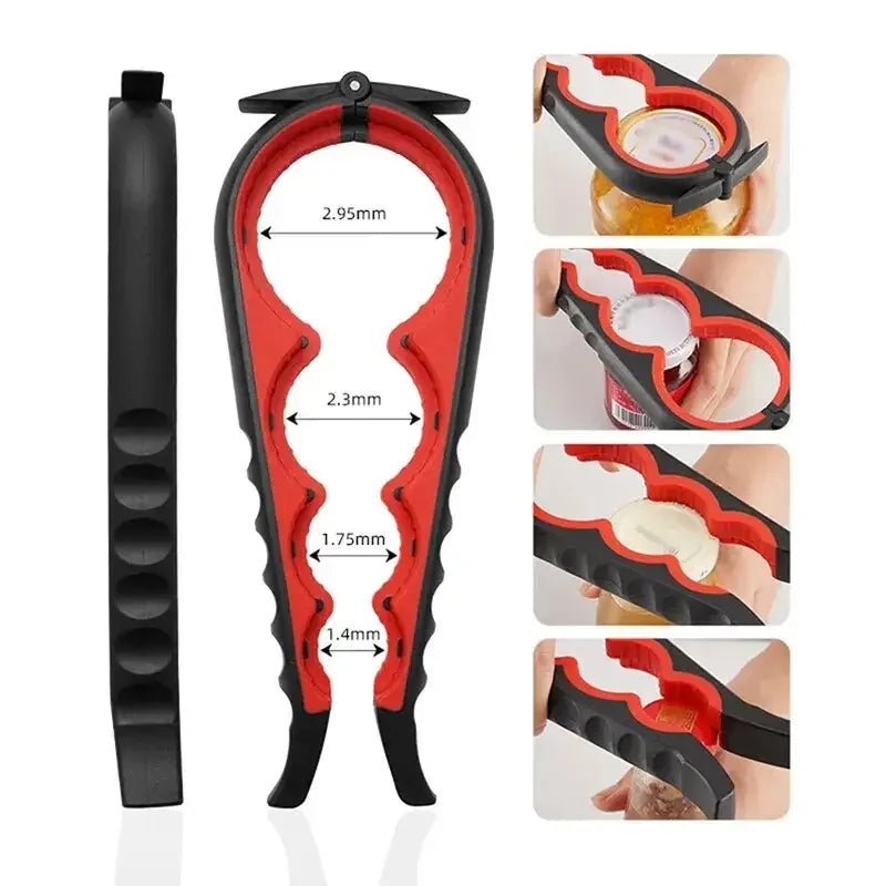 Can Opener Multi Functional Four In One Beverage Bottle Opener Cap Twister Four Position Can Opener Anti Slip Cap Twister - Confia