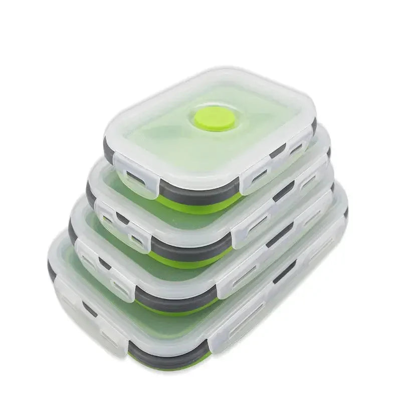 4pcs Food Storage Containers - Collapsible, Airtight, Freezer & Microwave Safe - Ideal for Leftovers and Fresh Fruit - Confia - reusablefoodstoragebags confia