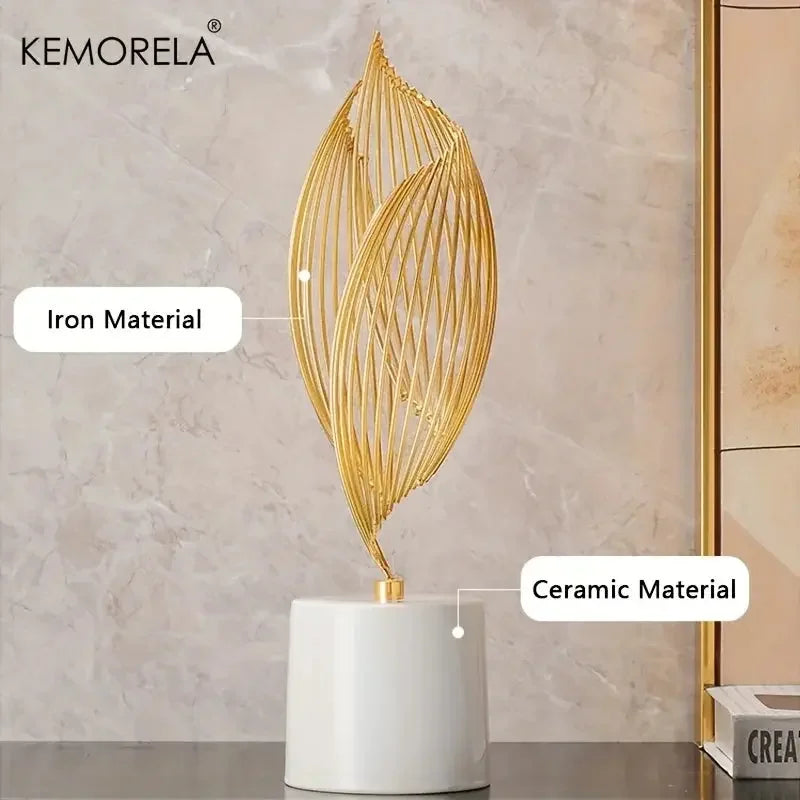 Ceramics Statue Exquisite Home Decor Modern Abstract Art Statue Ornaments Sculpture Decoration for Living Room Table Centerpiece - Confia