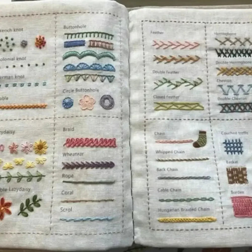 Embroidery Basic Needle Method Handmade Embroidery Pattern Books DIY Stitch Book Embroidery Stitch Book Embroidery Book - Confia