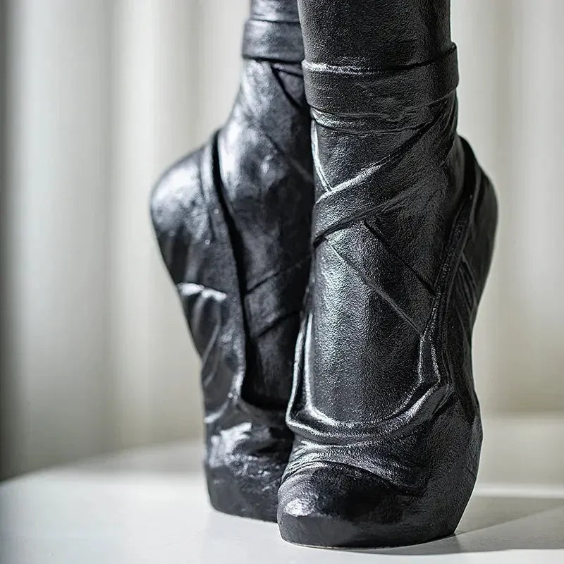 Ceramic Nordic Art Vase, Ballet Shoes Dancer Sculpture, Flower Vase, Room Flower Arrangement Crafts, Home Decoration Accessories - Confia