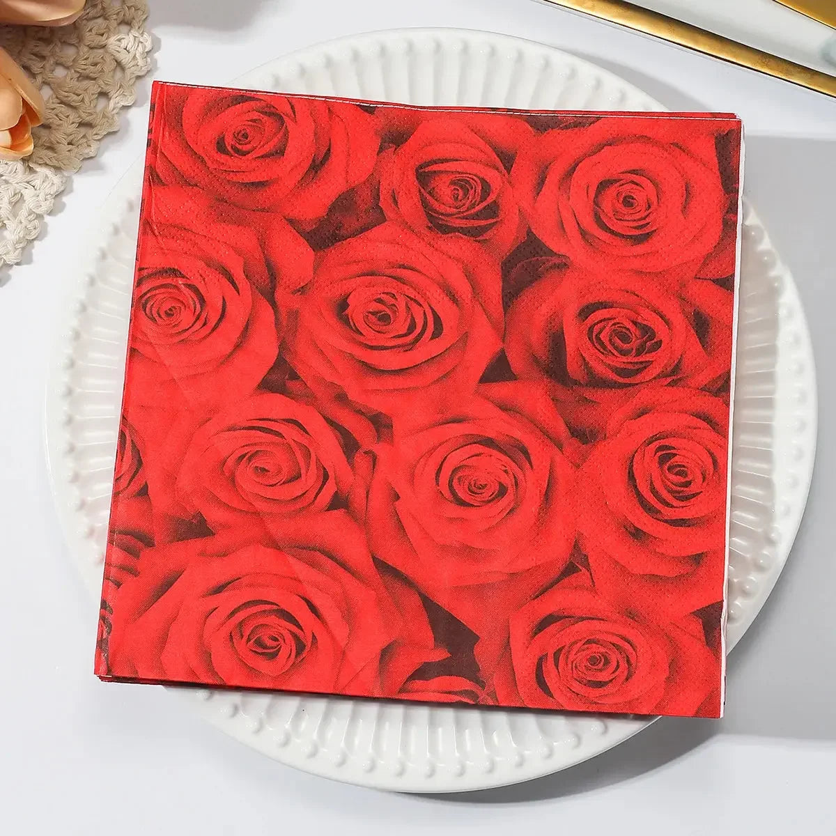 Flower Paper Napkins | Table Decorations | Art Decoupage Napkin | Disposable Birthday Party Serviettes - Confia - reusablefoodstoragebags confia