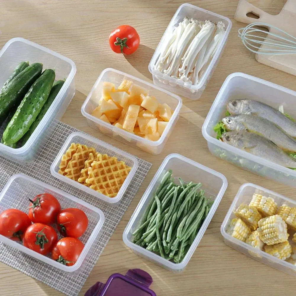 Classics Rectangular Plastic Airtight Food Storage Containers with Leak Proof Lid - Confia - reusablefoodstoragebags confia