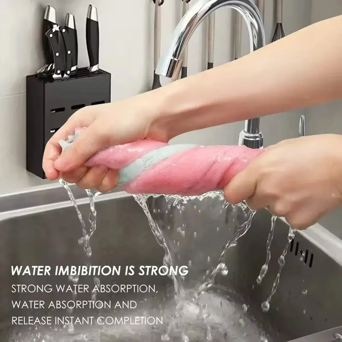Household Kitchen Cleaning Towels/Dishwashing Cloths Cleaning Cloth, Microfiber Dishcloth, Dish Washing Towels, Quick Dry Thicken Towel Rag Wipe for Kitchen & Bathroom (5 or 10 pieces) - Confia - reusablefoodstoragebags confia