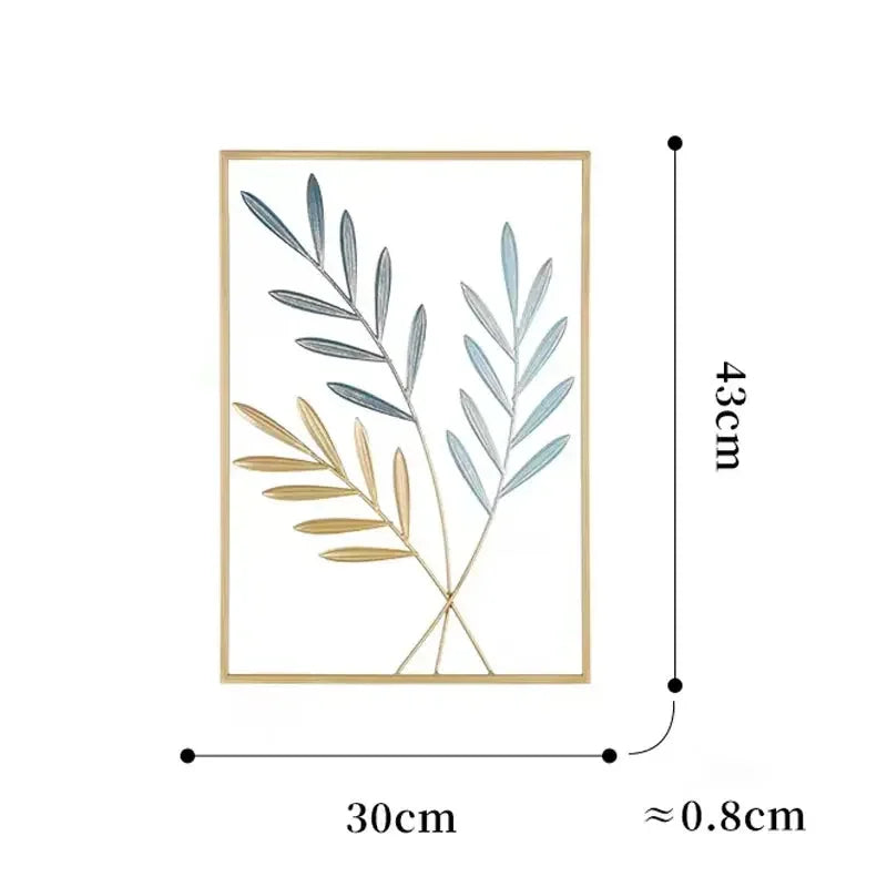 Metal Leaf Iron Wall Hanging Decor Palm Maple Leaves Plant Ginkgo Nordic Wall Pendant Mural Living Room Bedroom Home Decoration - Confia
