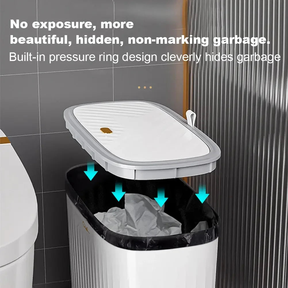 Bathroom Trash Can with Automatic Lid 2 Gallon Motion Sensor Trash Can - Confia - reusablefoodstoragebags confia