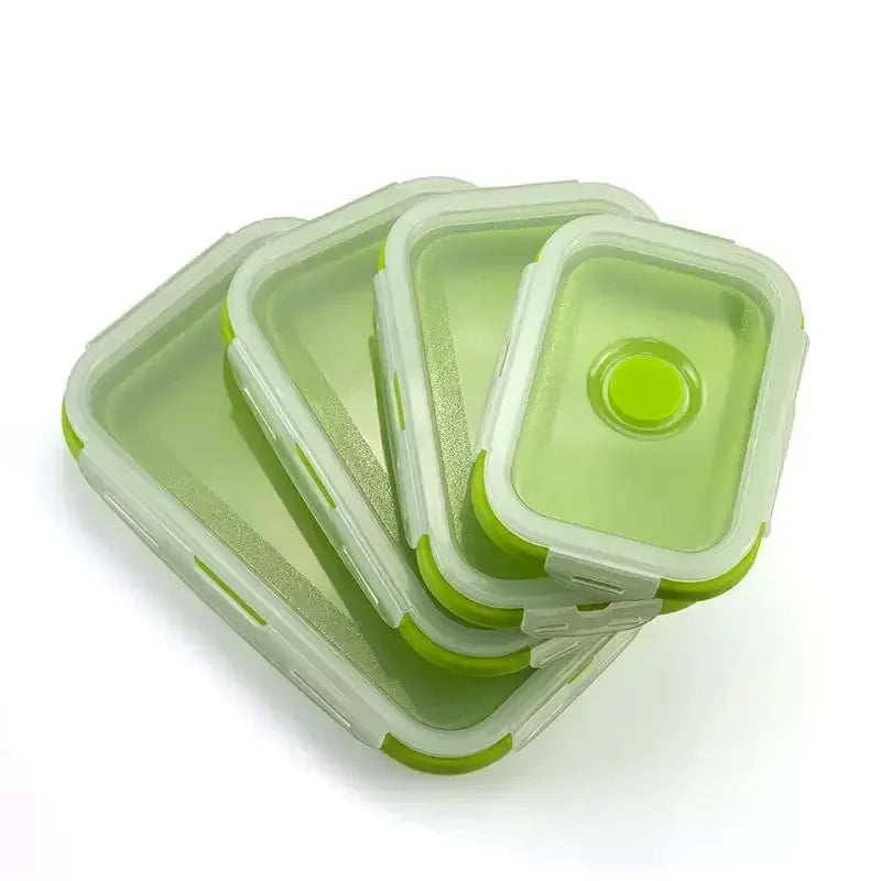 4pcs Food Storage Containers - Collapsible, Airtight, Freezer & Microwave Safe - Ideal for Leftovers and Fresh Fruit - Confia - reusablefoodstoragebags confia