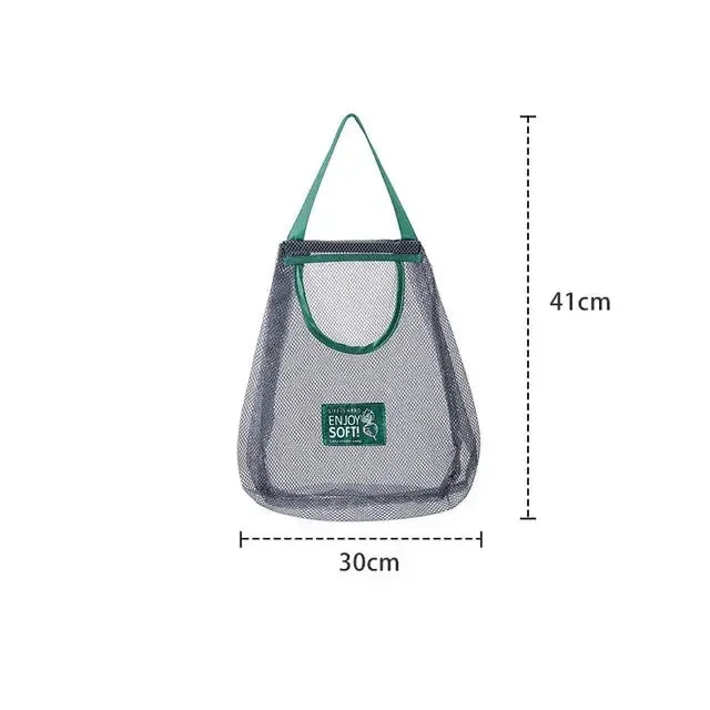 Reusable Storage Bags Kitchen Hanging Mesh Bag Home Fruit And Vegetable Storage Net Bag For Ginger Garlic Potatoes Onions Confia