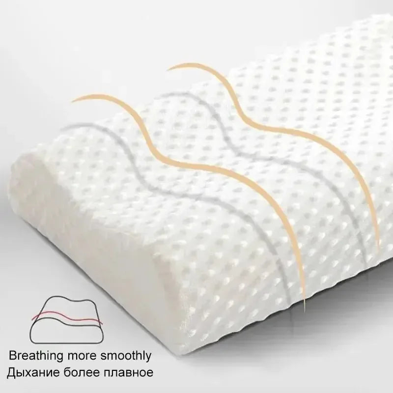 Long Pillow Memory Foam Bedding Pillow Neck Protection Slow Rebound Shaped Contour Pillow Support - Confia - reusablefoodstoragebags confia