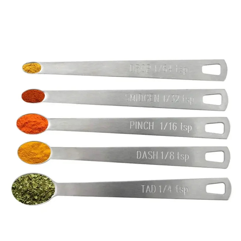 5 Stainless Steel Measuring Spoons Mini Spoons Home Kitchen Baking Cooking Seasoning Spoon Stainless Steel Mini Five Pieces - Confia