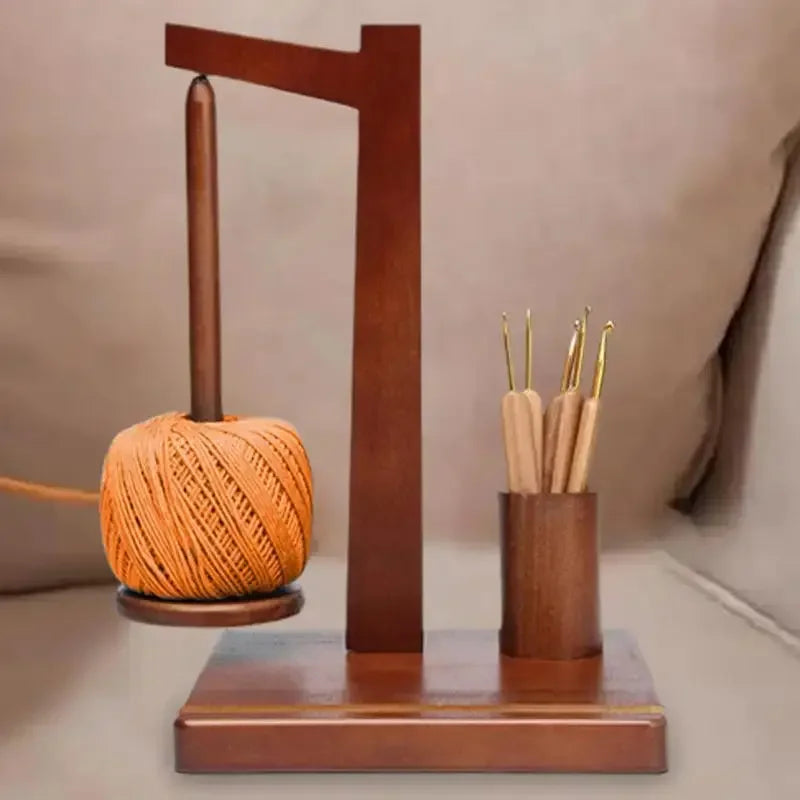 Magnetic Yarn Ball Holder Wooden Thread Spool Wool Ball Winder Rotatable DIY Craft Sewing Knitting Tools for Crochet - Confia