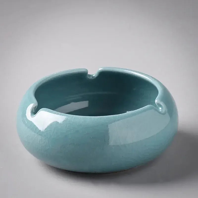 Ceramic Ashtray Handmade Ice Crack Decorative Modern Hotel Ash Tray Living Room Desktop Simple Ashtrays Home Decoration - Confia