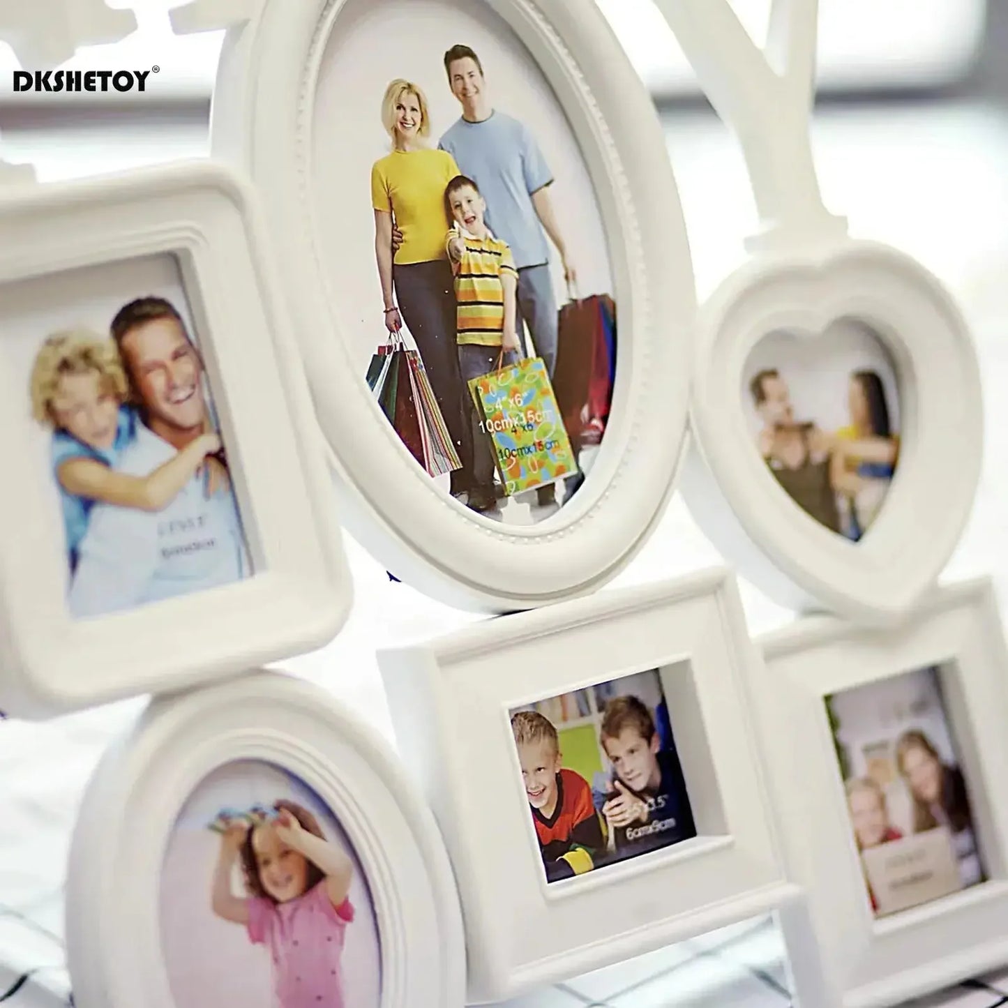 6 Pictures Family Photo Frames Wall Decor Wall Mount Photo Frame Home Room Ornament for Families and Friends Gifts 31X38cm - Confia