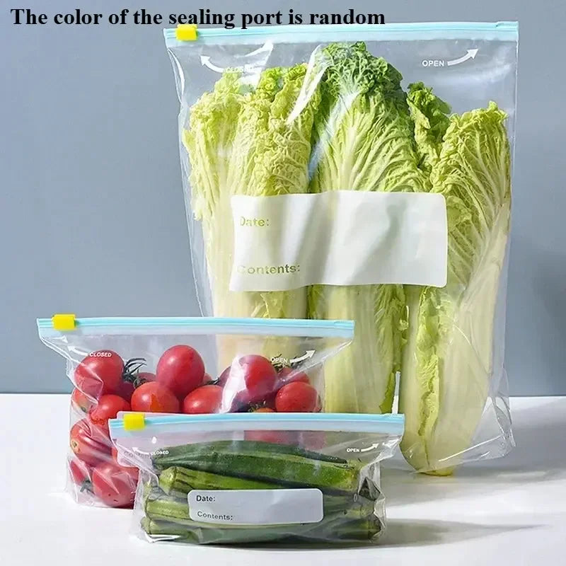Reusable Storage Bags, Zipper Lock Bags, Food Grade Transparent Storage Bags - Confia - reusablefoodstoragebags confia