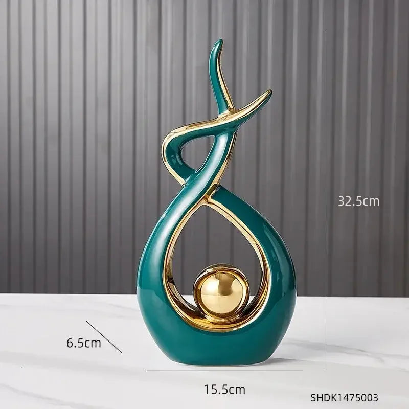 Abstract Ceramic Statue Modern Luxury Living Room Home Decor Accessories Office Decoration Desk Souvenirs Crafts Gifts - Confia