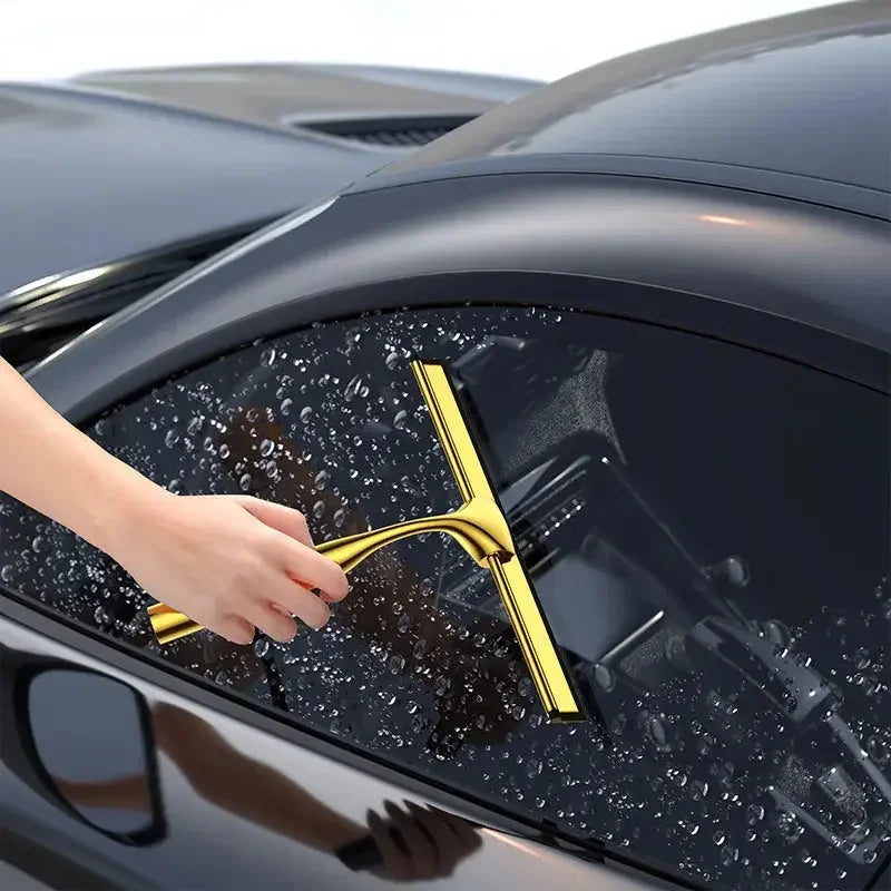 Multi-Purpose Silicon Squeegee a Adhesive Hook, Bathroom Cleaner Tool Household Window Mirror Squeegee, Cleaning Tile Wall, Car, 10 Inch - Confia - reusablefoodstoragebags confia