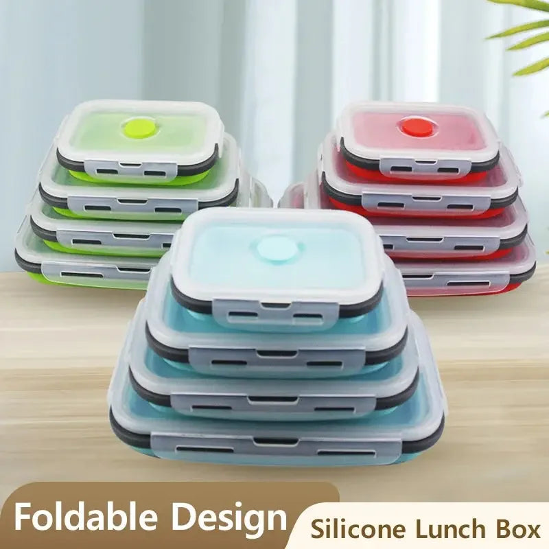 4pcs Food Storage Containers - Collapsible, Airtight, Freezer & Microwave Safe - Ideal for Leftovers and Fresh Fruit - Confia - reusablefoodstoragebags confia