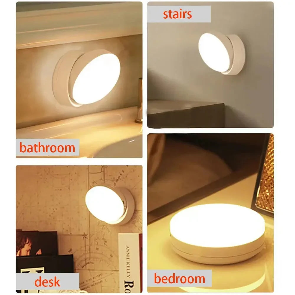 Motion Sensor Night Light for Home with USB Charging Battery Rechargeable Wireless Magnetic Self Adhesive LED Lamp for Wardrobe, Cabinet, Cupboard, Kitchen, Bedroom, Stairs - Confia