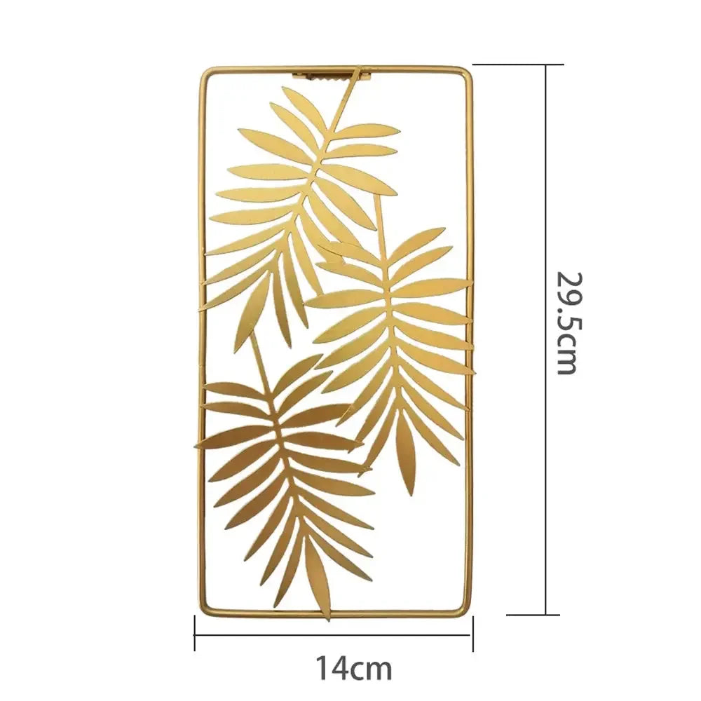 Metal Leaf Iron Wall Hanging Decor Palm Maple Leaves Plant Ginkgo Nordic Wall Pendant Mural Living Room Bedroom Home Decoration - Confia