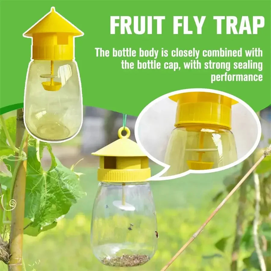 Plastic Fruit Fly Trap Killer for Drosophila, Orchard, Fly Bee Trap with Waterproof for Courtyard Garden - Confia - reusablefoodstoragebags confia