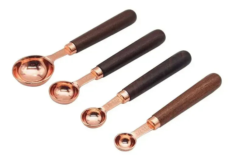 1PCs Measuring Spoons Premium Stainless Steel Measuring Spoons Set With Walnut Wooden Handle For Cooking Baking - Confia