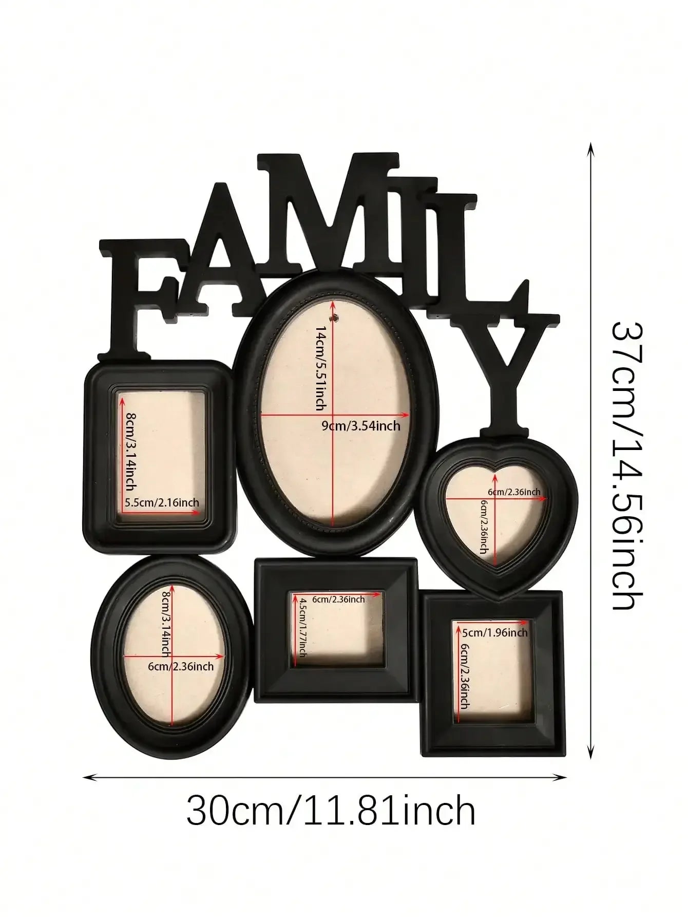 1pc Family Photo Frame Combination Wall Hanging Photo Wall, Wooden Multiple Images Collage Photo Frame For Wall Decor - Confia