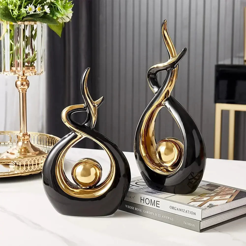 Abstract Ceramic Statue Modern Luxury Living Room Home Decor Accessories Office Decoration Desk Souvenirs Crafts Gifts - Confia