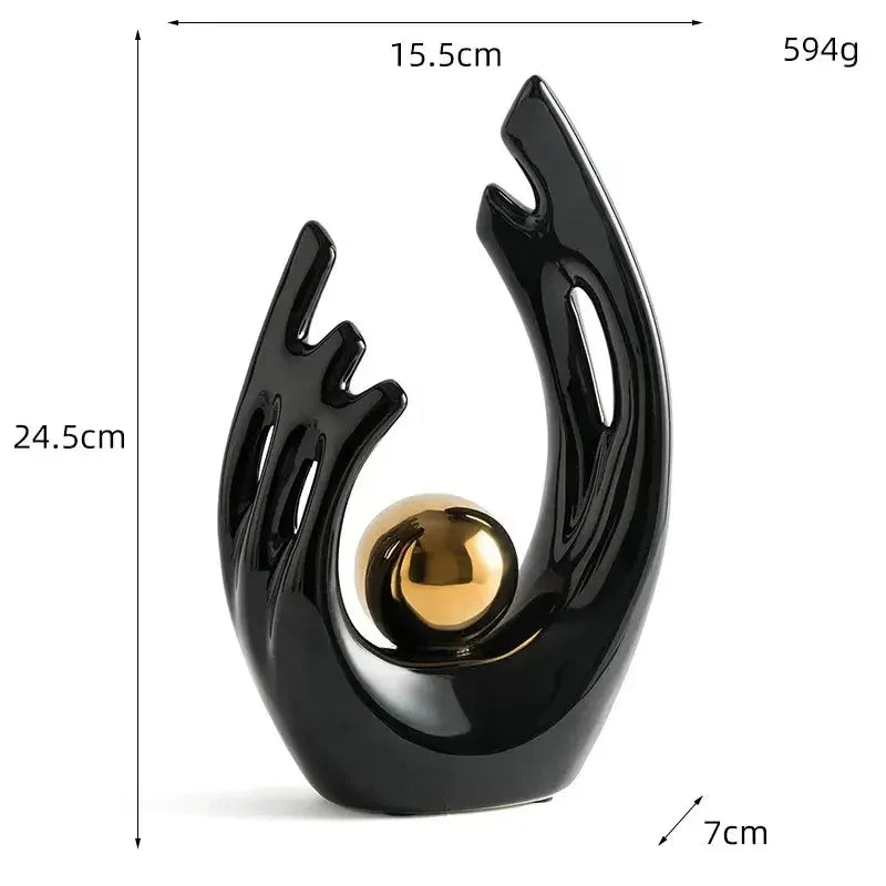 Abstract Ceramic Statue Modern Luxury Living Room Home Decor Accessories Office Decoration Desk Souvenirs Crafts Gifts - Confia