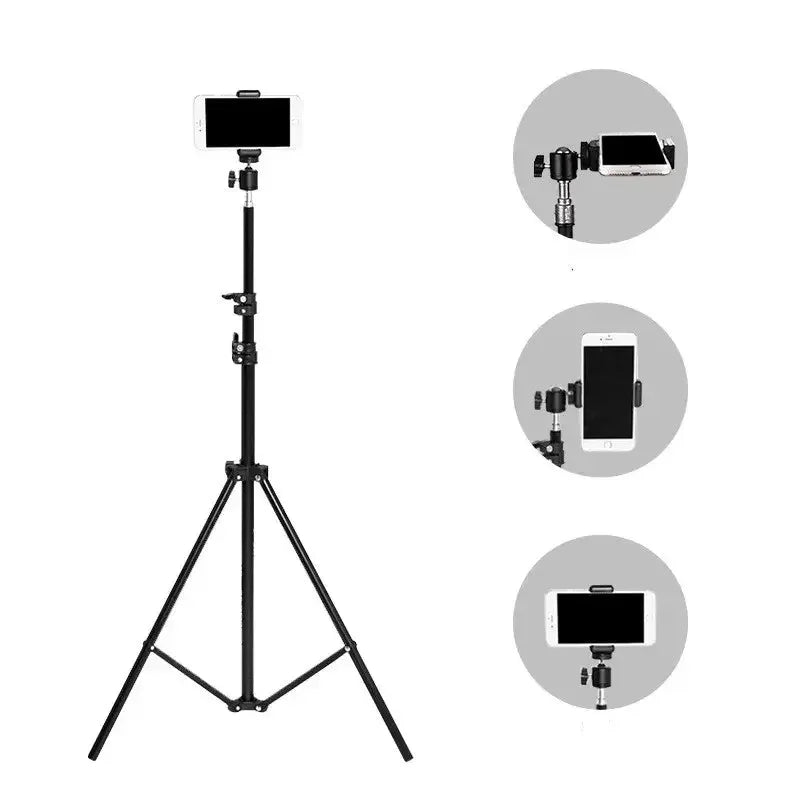 Mobile Phone Live Support Photo Tripod Multi-functional Video Recording Selfie Landing Tripod Made for Phones, Ring Light, Gopro, Camera - Confia