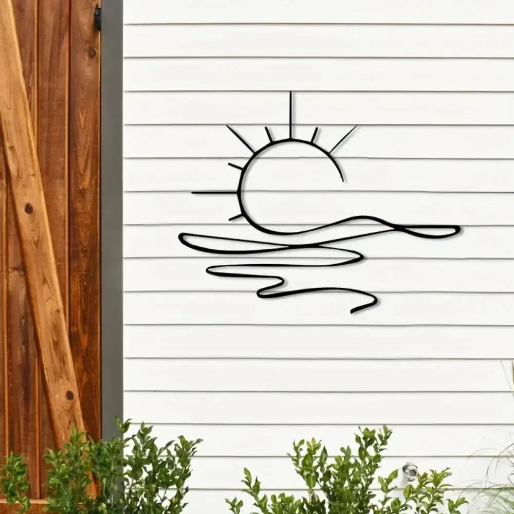 Sunrise & Art Chic, Minimalist Iron Wall Decor For Modern Home Aesthetics | Metal Wall Art | Housewarming Gifts | Wedding Gifts - Confia