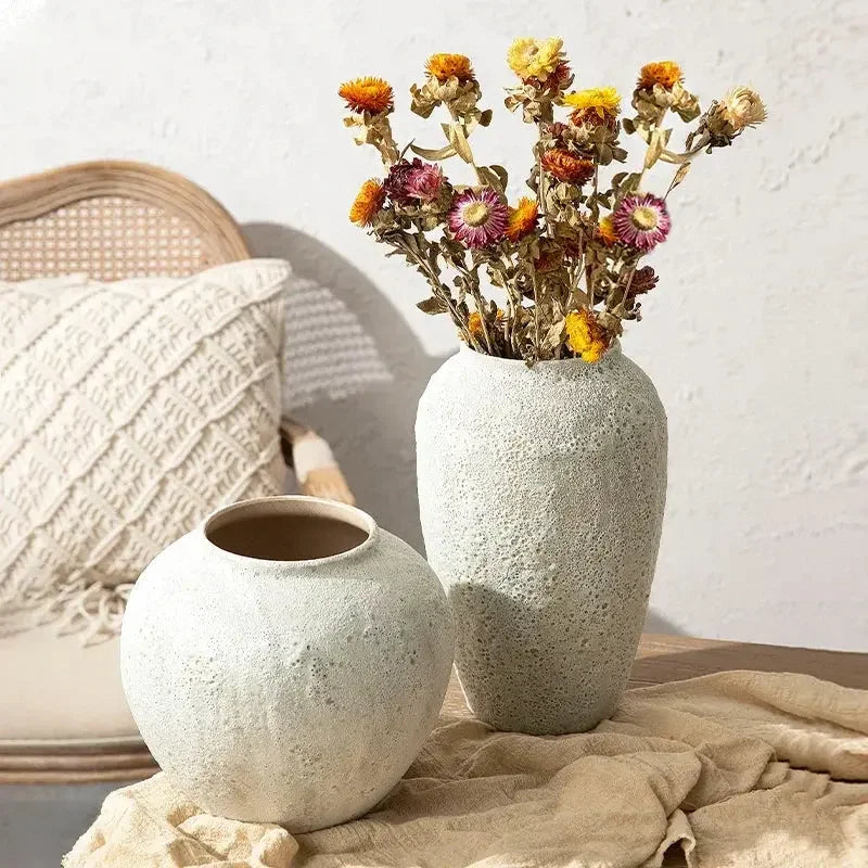 Ceramic Vase Chinese Style Quiet Wind Home Decor Decoration Flower Arrangement Pottery Pot - Confia
