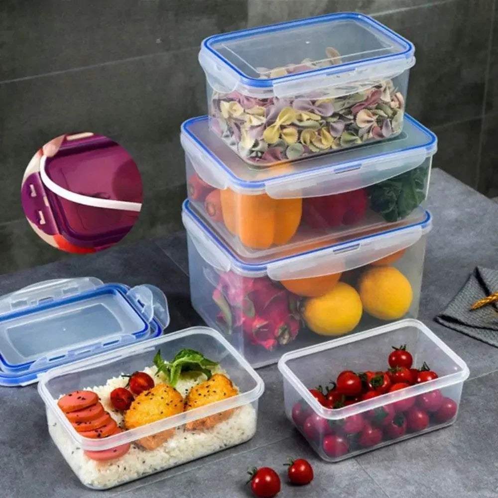 Classics Rectangular Plastic Airtight Food Storage Containers with Leak Proof Lid - Confia - reusablefoodstoragebags confia