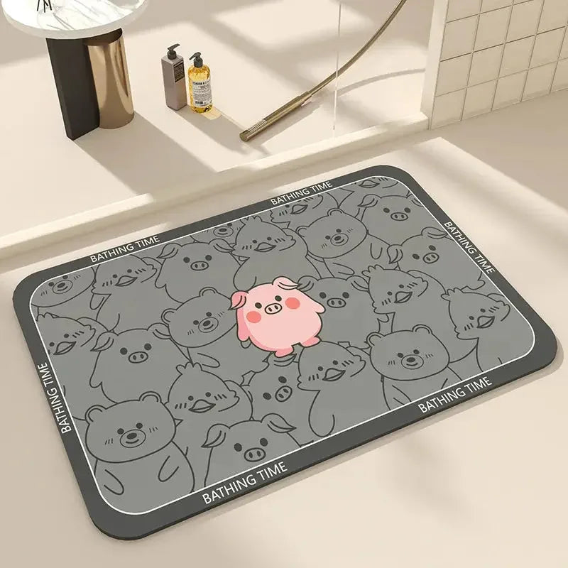 Bath Mats Cute Cat Dog Diatom Ooze Kitchen Accessories Prayer Mat Diatomaceous Earth Mat Non-Slip Super Absorbent Quick Drying Bathroom Mat Natural, Easy to Clean - Confia - reusablefoodstoragebags confia