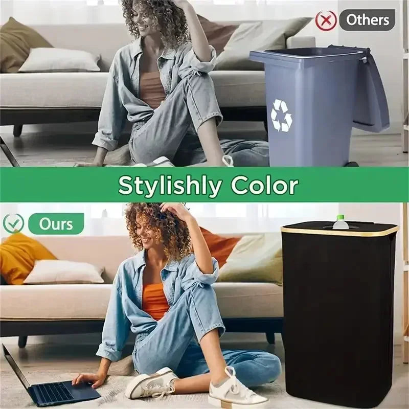 Kitchen Recycling Bin & Storage Bags, Kitchen Recycle Bin,100L Large Capacity Bottle Recycle Bin With Removable Tote Bags, - Confia - reusablefoodstoragebags confia