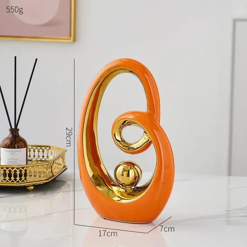 Abstract Ceramic Statue Modern Luxury Living Room Home Decor Accessories Office Decoration Desk Souvenirs Crafts Gifts - Confia