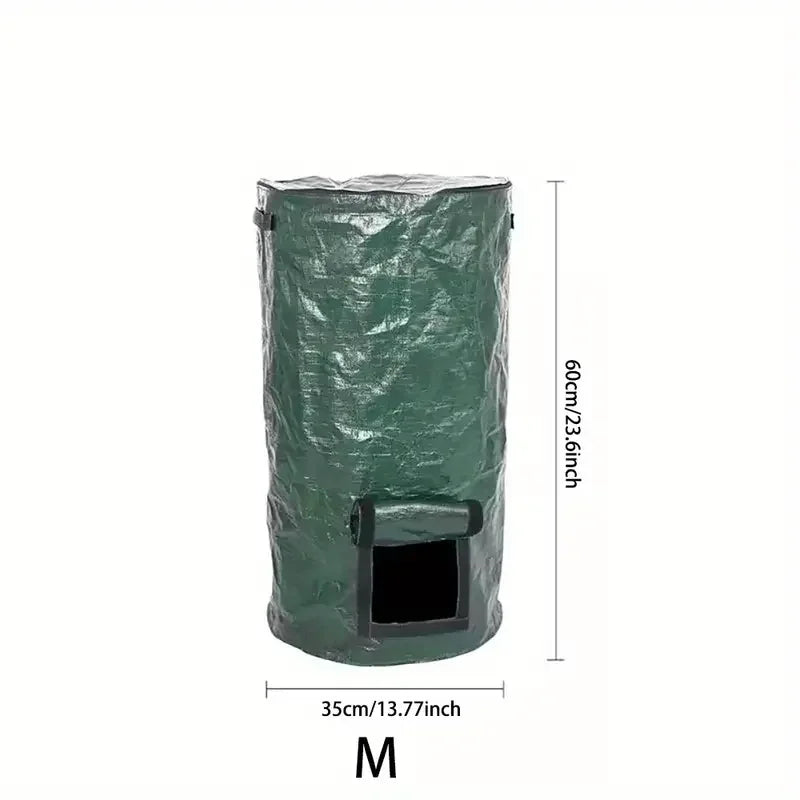 1 Pack, 34 Gallons Reusable Yard Waste Bags with Lid Extra Large Lawn Leaf Bags Heavy Duty Garden Waste Bags Container for Clean Up Outdoor Debris Leaves Grass Clippings