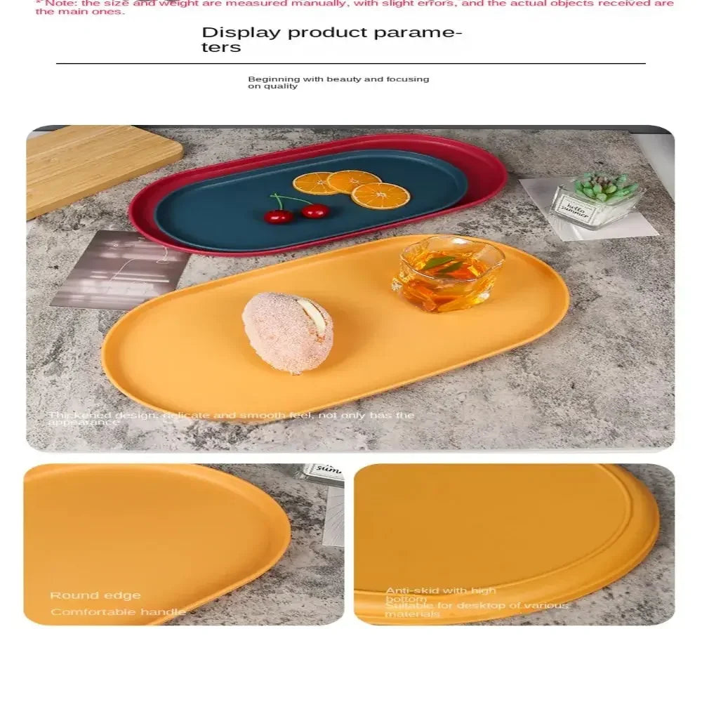 Tray Desktop Cosmetic Organizer Food Container Fruit Cake Plate Dessert Plate Nut Trays Baking Pastry Storage Storage Tray - Confia