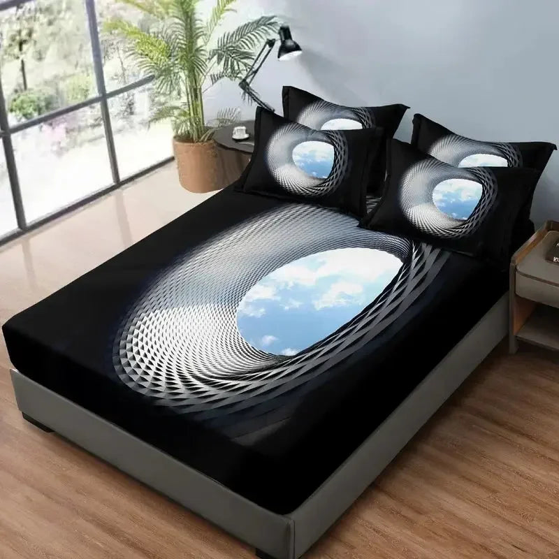 3pcs Set of Bed Sheets with Sky Eye Pattern - Soft and Comfortable Bedding Set for Bedroom, Guest Room and Dormitory Decoration - Confia - reusablefoodstoragebags confia