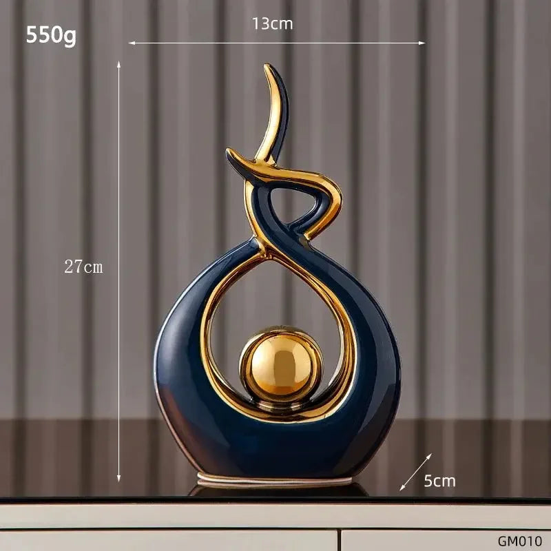 Abstract Ceramic Statue Modern Luxury Living Room Home Decor Accessories Office Decoration Desk Souvenirs Crafts Gifts - Confia